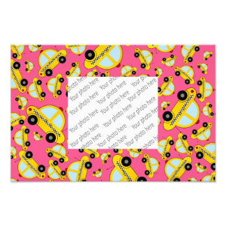 Pink taxi pattern photo print