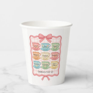 Pink Tea cup design paper cups