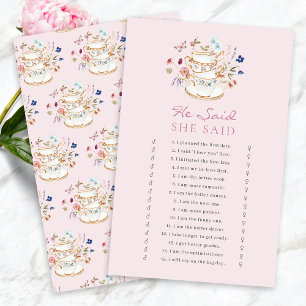 Pink Tea Party Bridal Game