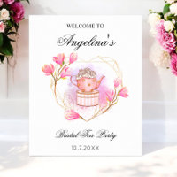 Pink Tea Party Bridal Shower Rose Gold Floral