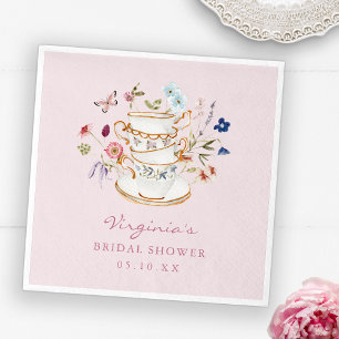 Pink Tea Party Paper Plate Napkin