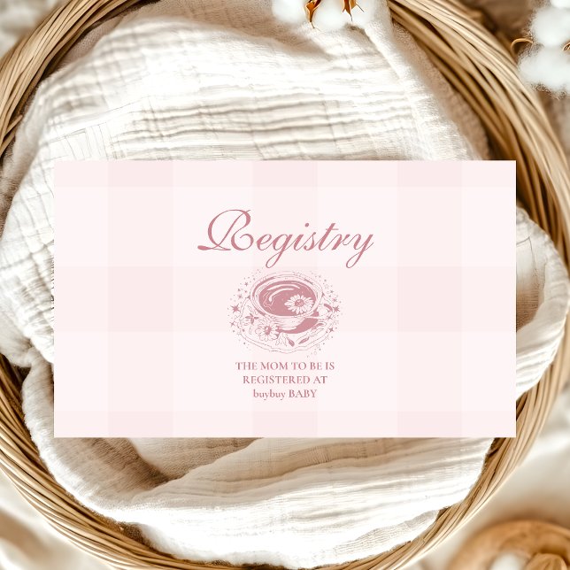Pink Tea With The Mum To Be Registry Enclosure Card (Creator Uploaded)