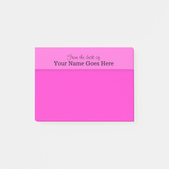Pink teachers name desk note organiser (Front)