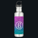 Pink Teal Aqua Blue & Purple Sparkly Glitter 710 Ml Water Bottle<br><div class="desc">Water Bottle.</div>