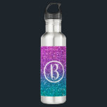 Pink Teal Aqua Blue & Purple Sparkly Glitter 710 Ml Water Bottle<br><div class="desc">Water Bottle.</div>