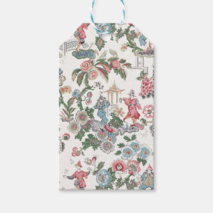 Pink Teal Chinoiserie Pagoda Garden Gift Tags