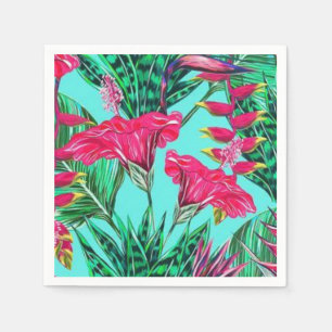 Pink & Teal Floral Napkin