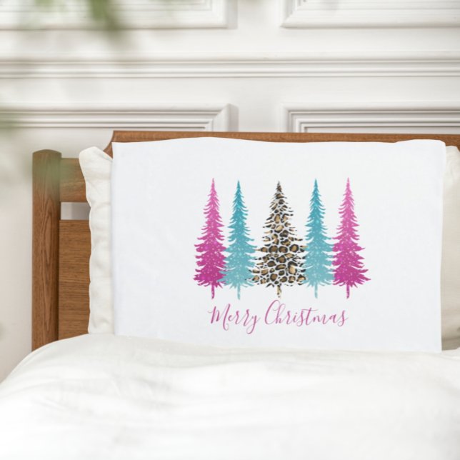 Pink Teal Glam Christmas Pillowcase (Creator Uploaded)