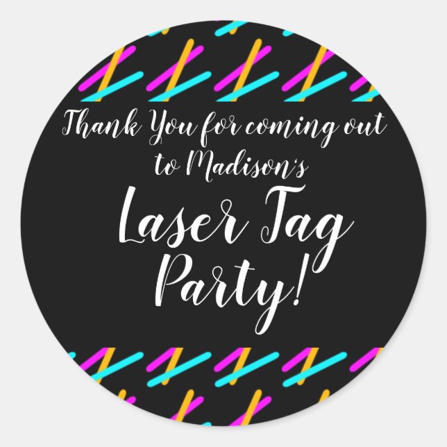 Pink Teal Laser Tag Party Girls Birthday (Front)