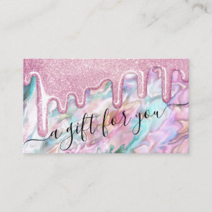 Pink Teal Pearl Opal Glitter Drip Gift Certificate
