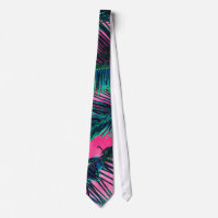 Pink Teal Tropical Summer Palm Tree Fronds