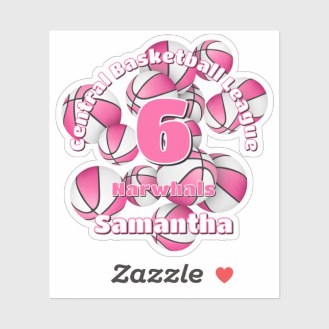 pink team colours basketballs girls sports  (Sheet)