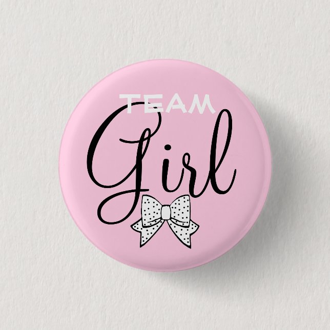 Pink Team Girl Baby Shower Game 3 Cm Round Badge (Front)