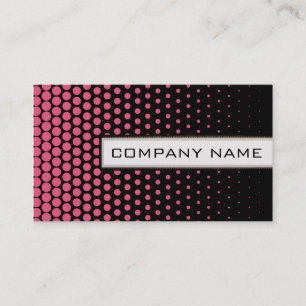 Pink Techno Dots Elegant Modern Black Business Card