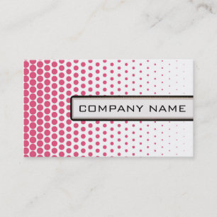 Pink Techno Dots Elegant Modern White Business Card