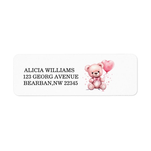 Pink Teddy Bear Baby Shower (Front)