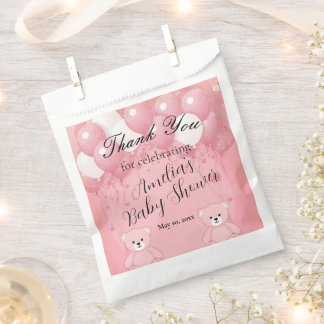 Pink Teddy Bear Baby Shower Favour Bag