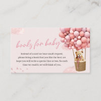 Pink Teddy Bear Balloon Baby Shower Books for Baby