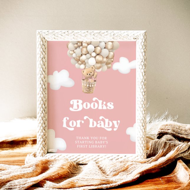 Pink Teddy Bear Balloons Books for Baby Poster (Creator Uploaded)