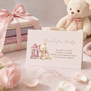 Pink Teddy Bear Books for Baby Card