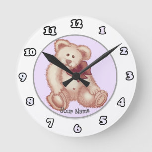 Pink Teddy Bear clock