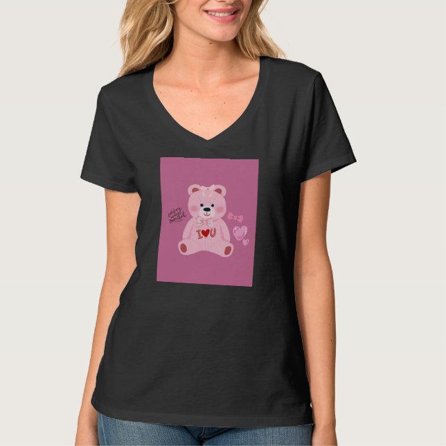 Pink teddy bear designs  T-Shirt (Front)
