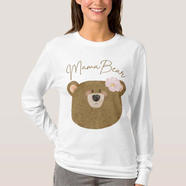 Pink Teddy Bearly Wait Mama Bear Girl Baby Shower T-Shirt (Front)