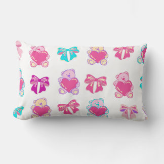 Pink Teddy Bears & Bows Pillow