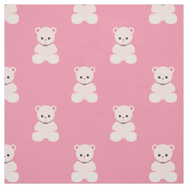 Pink Teddy Bears Fabric (Swatch)