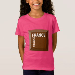 Pink tee-shirt fine jersey for girls FRANCE T-Shirt