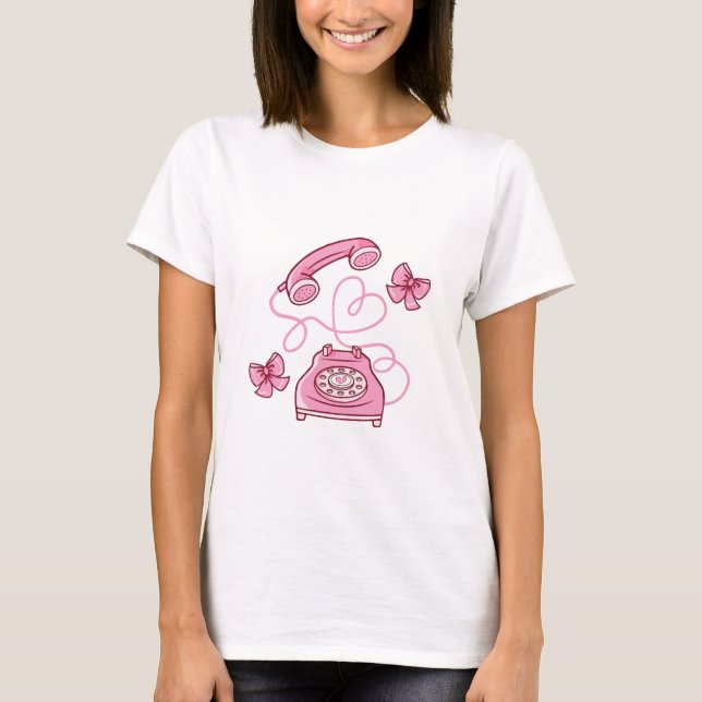 Pink telephone T-Shirt (Front)