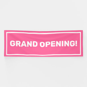 Pink template grand opening business banner