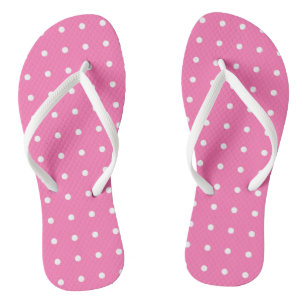 Pink Template White Dots Rustic Pattern Design Jandals