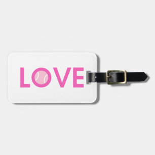 Pink Tennis Ball ~ LOVE ~ Personalised Luggage Tag
