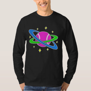 Pink Tennis Ball Planet in Space Cute Tennis & Spa T-Shirt