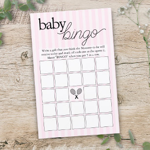 Pink Tennis Preppy Chic Bingo Baby Shower Game