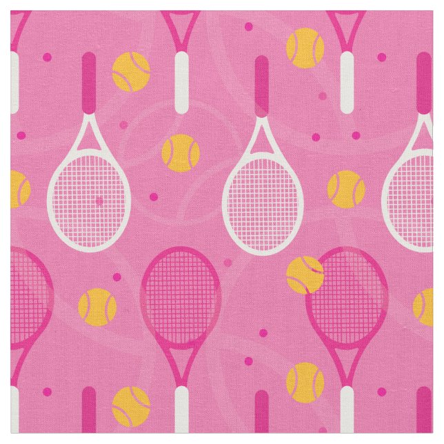 Pink tennis rackets fabric (Close Up)