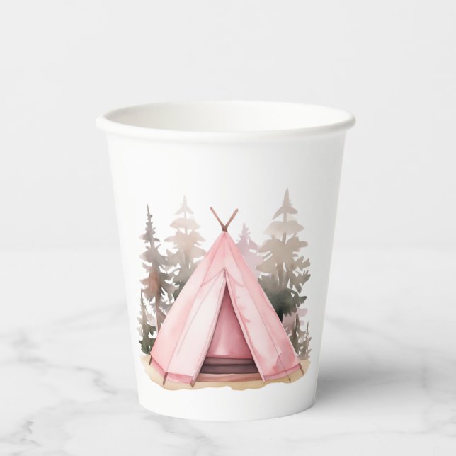 Pink Tent Camping Cup (Front)