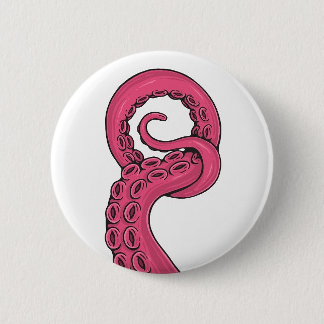 Pink Tentacle 6 Cm Round Badge (Front)