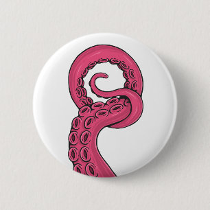 Pink Tentacle 6 Cm Round Badge
