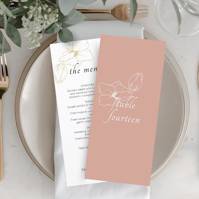 Pink terracotta | Chic Floral Wedding Flat Menu (Creator Uploaded)