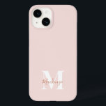 Pink & Terracotta Modern Initial Monogram Case-Mat Case-Mate iPhone 14 Case<br><div class="desc">This stylish phone case design features a simple modern design in Pink & Terracotta. Make one of a kind phone case with custom initial and name. It will be a cool, unique gift for someone special or yourself. If you want to change the fonts or position, click the "Customise further"...</div>