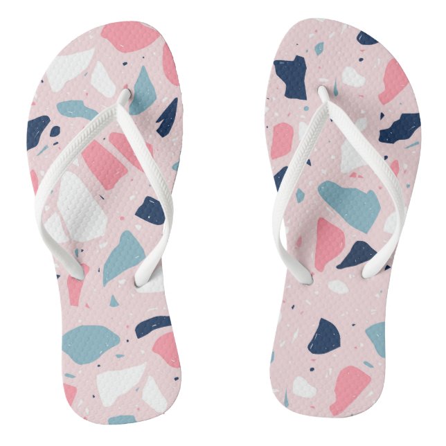 Pink Terrazzo Pattern Jandals (Footbed)