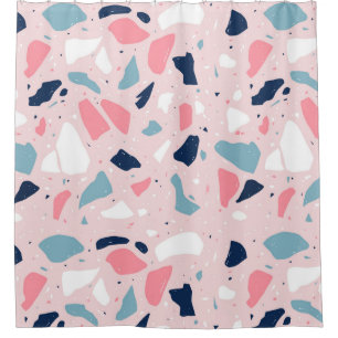 Pink Terrazzo Pattern Shower Curtain