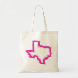 Pink Texas art outline reusable grocery bag