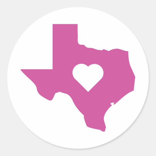 Pink Texas Classic Round Sticker (Front)