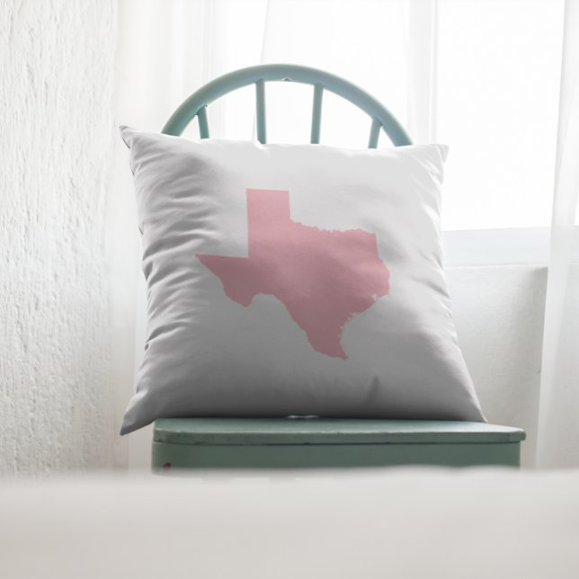 Pink Texas Cushion (Pink Texas Shape Customizable Pillow)