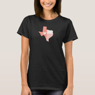 Pink Texas Heart - Cute Girl Texas Flag State Prid T-Shirt
