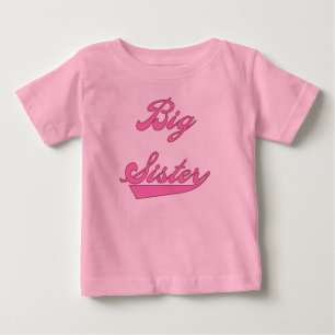 Pink Text Big Sister Baby T-Shirt
