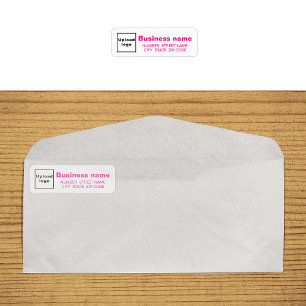 Pink Text Business Return Address Label